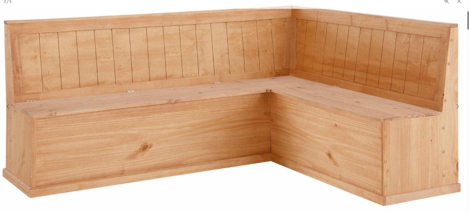 Eckbank aus massiver Kiefer mit Stauraum - Bild 2
