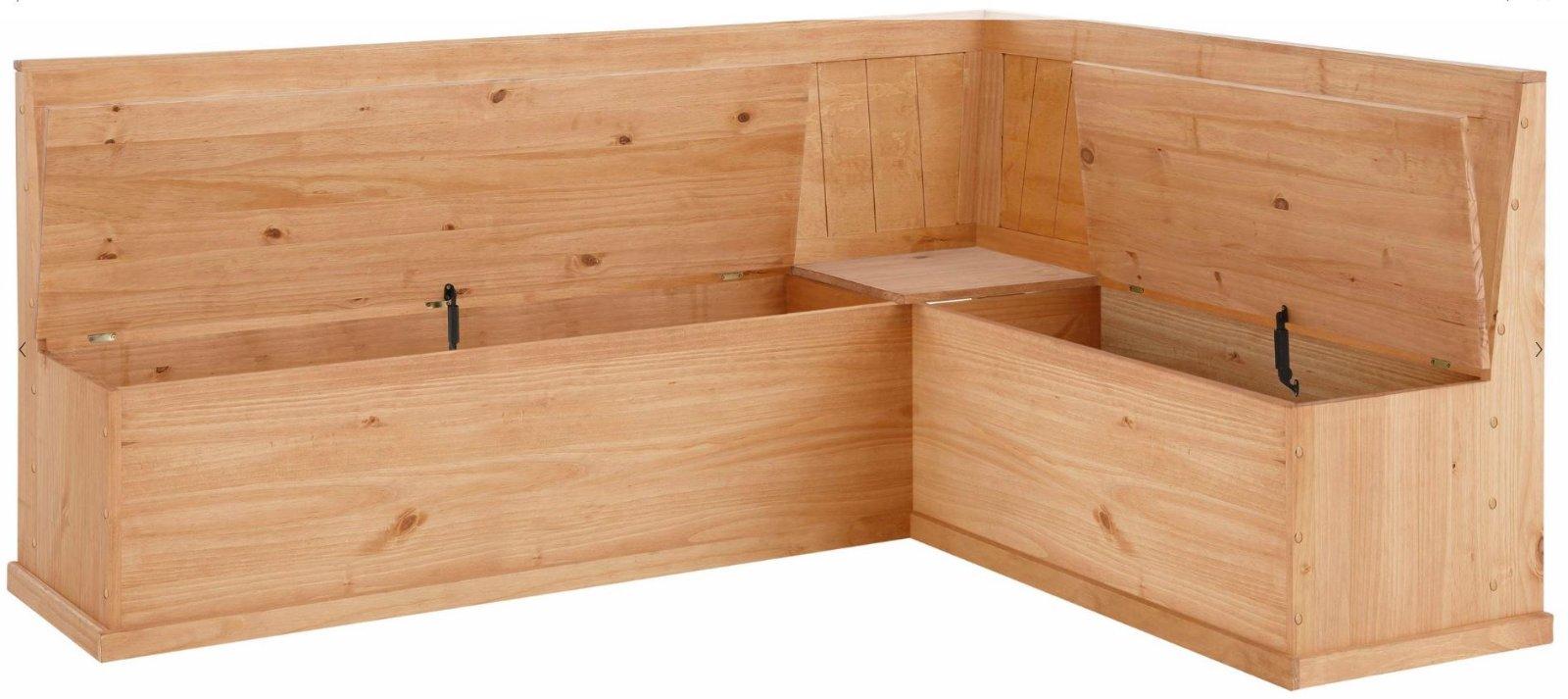 Eckbank aus massiver Kiefer mit Stauraum - Bild 3
