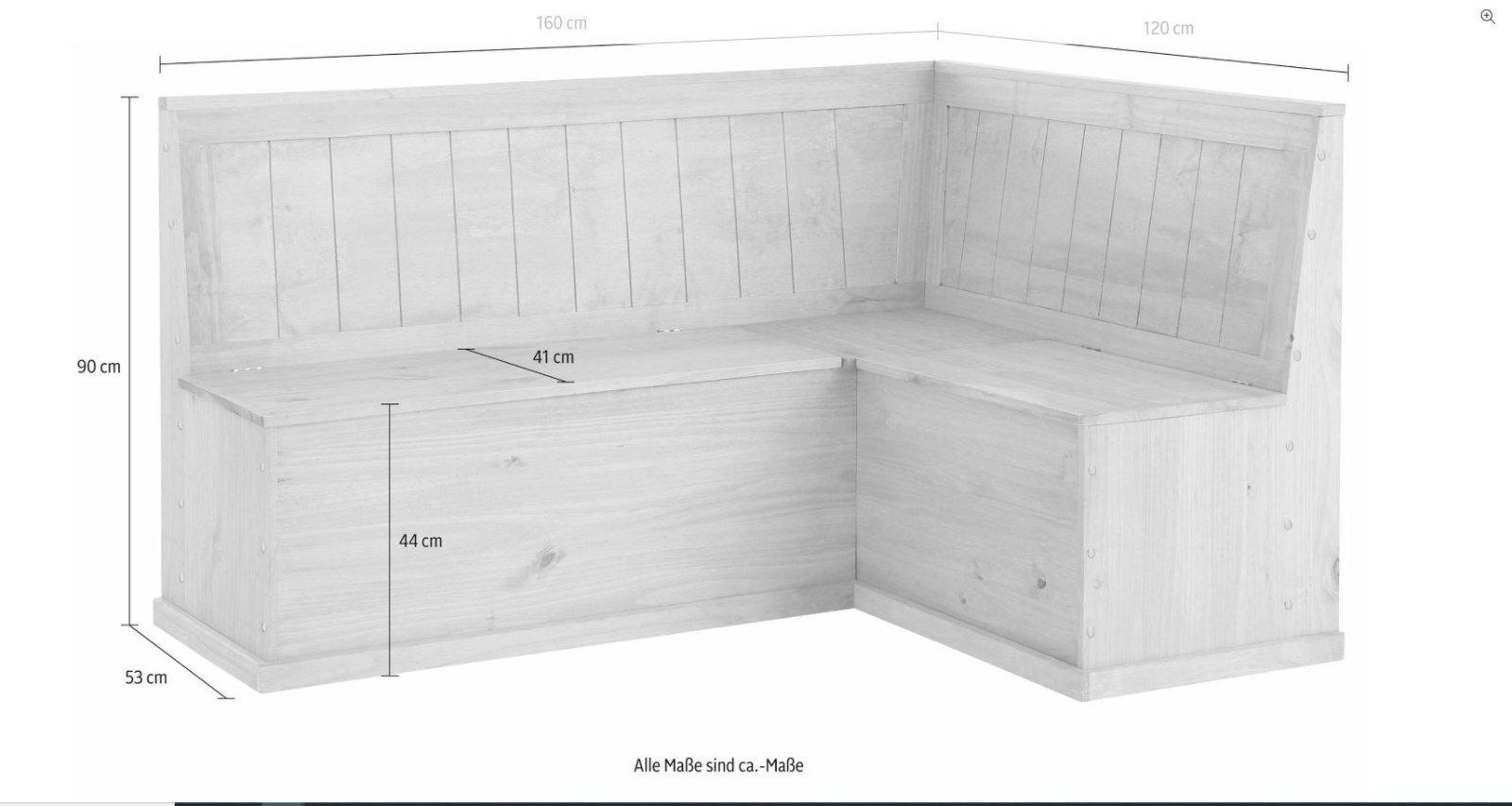 Eckbank aus massiver Kiefer mit Stauraum - Bild 4