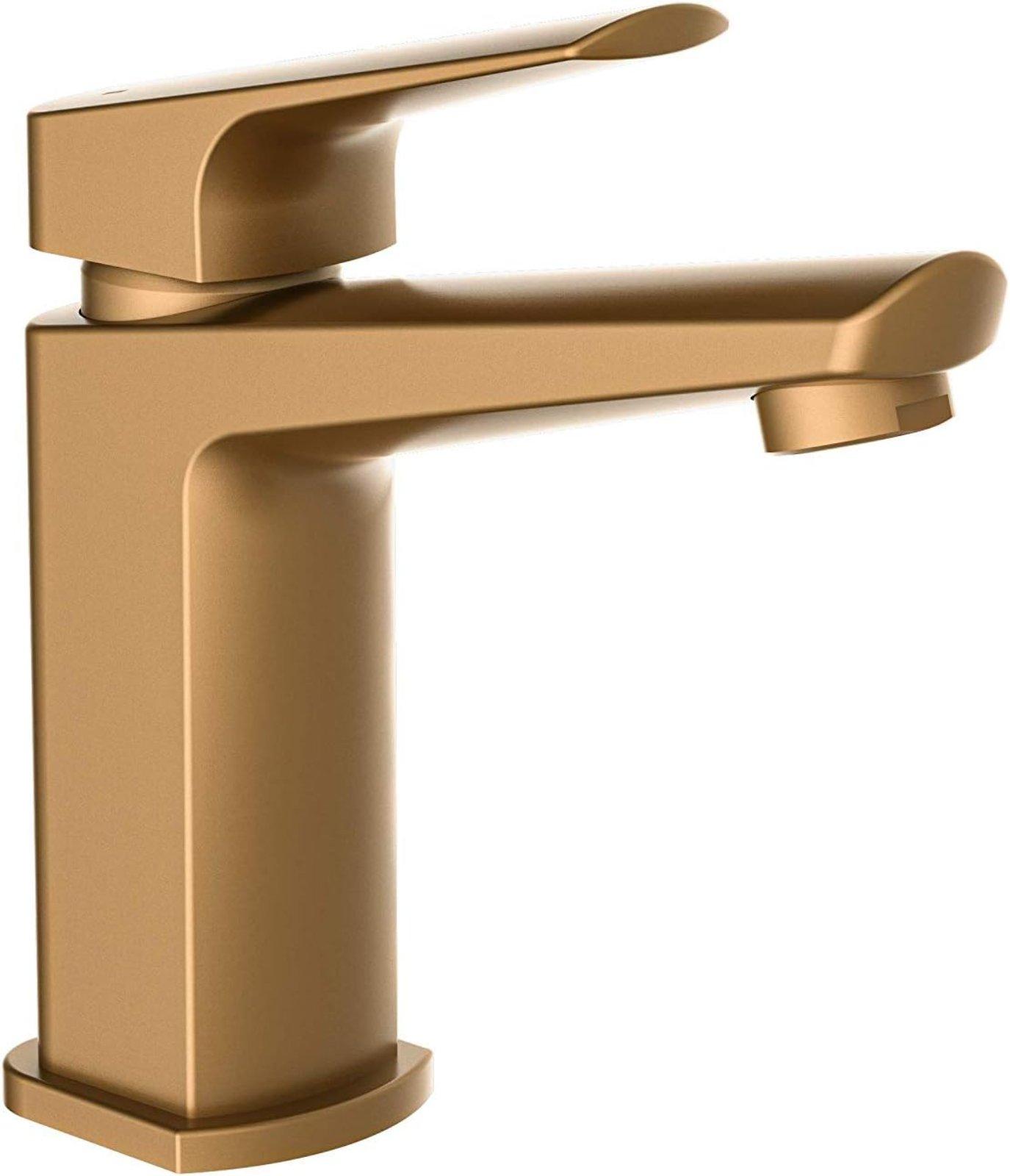 Goldene Waschtischarmatur mit Ablaufgarnitur - Bild 5