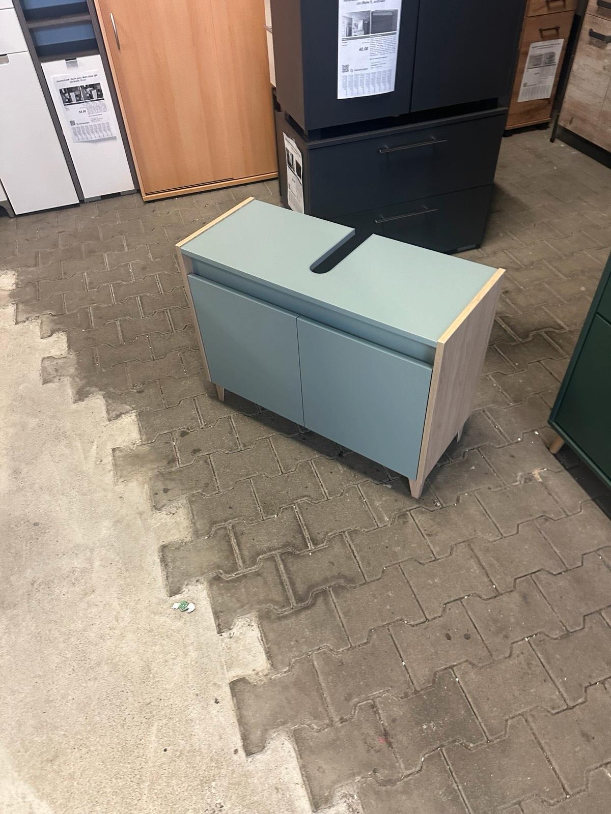 Waschbeckenunterschrank Eiche Taubenblau 80 cm - Bild 2