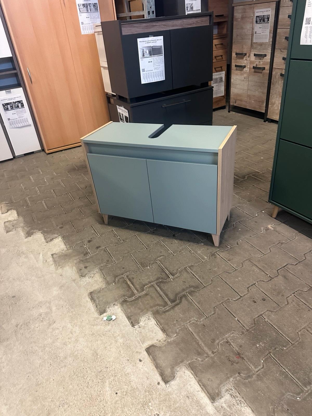 Waschbeckenunterschrank Eiche Taubenblau 80 cm - Bild 3