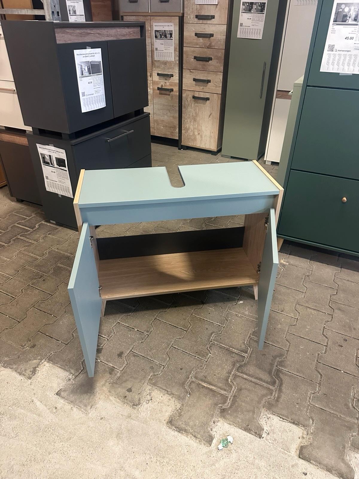 Waschbeckenunterschrank Eiche Taubenblau 80 cm - Bild 4