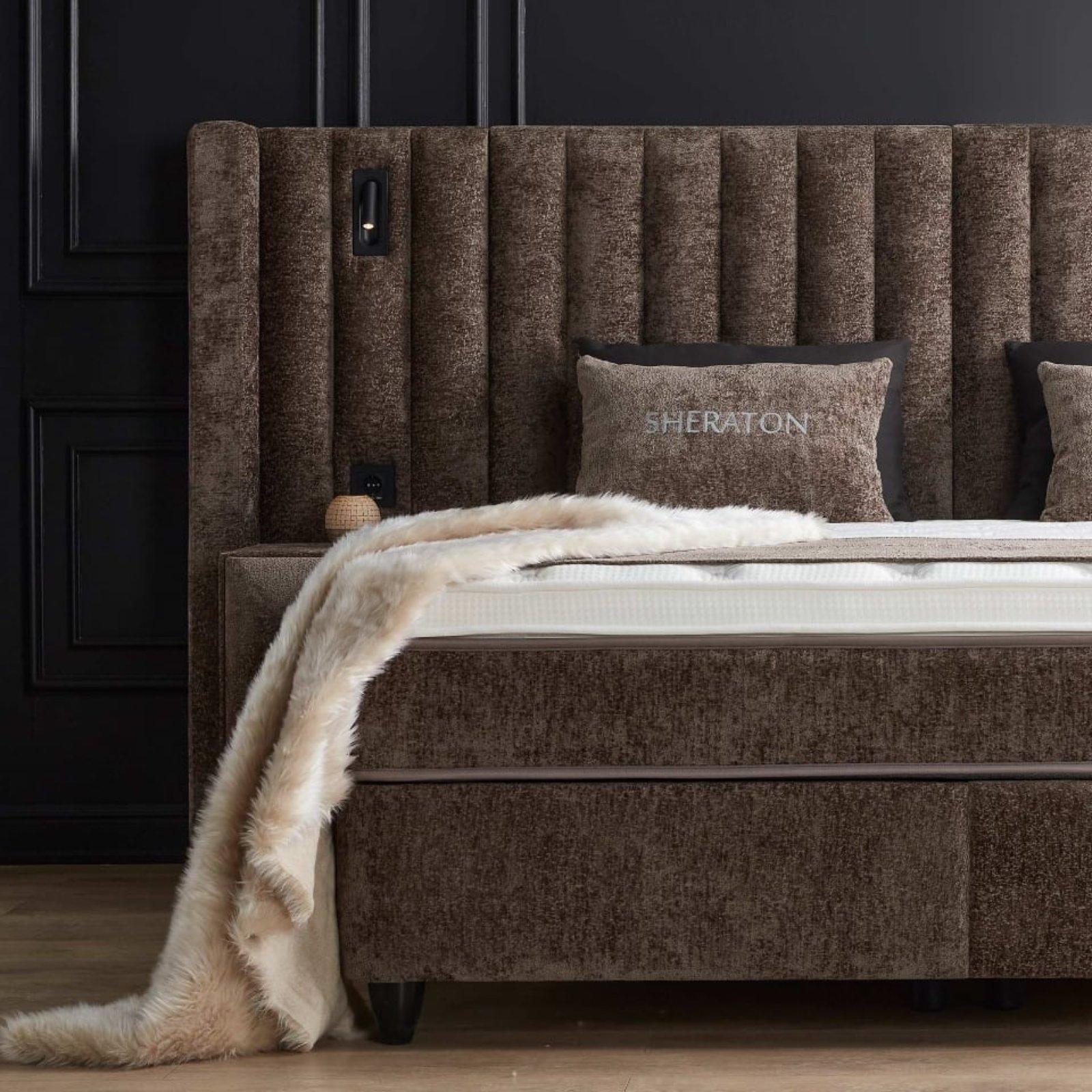 Luxuriöses Boxspringbett 160x200 cm in Brown - Bild 4