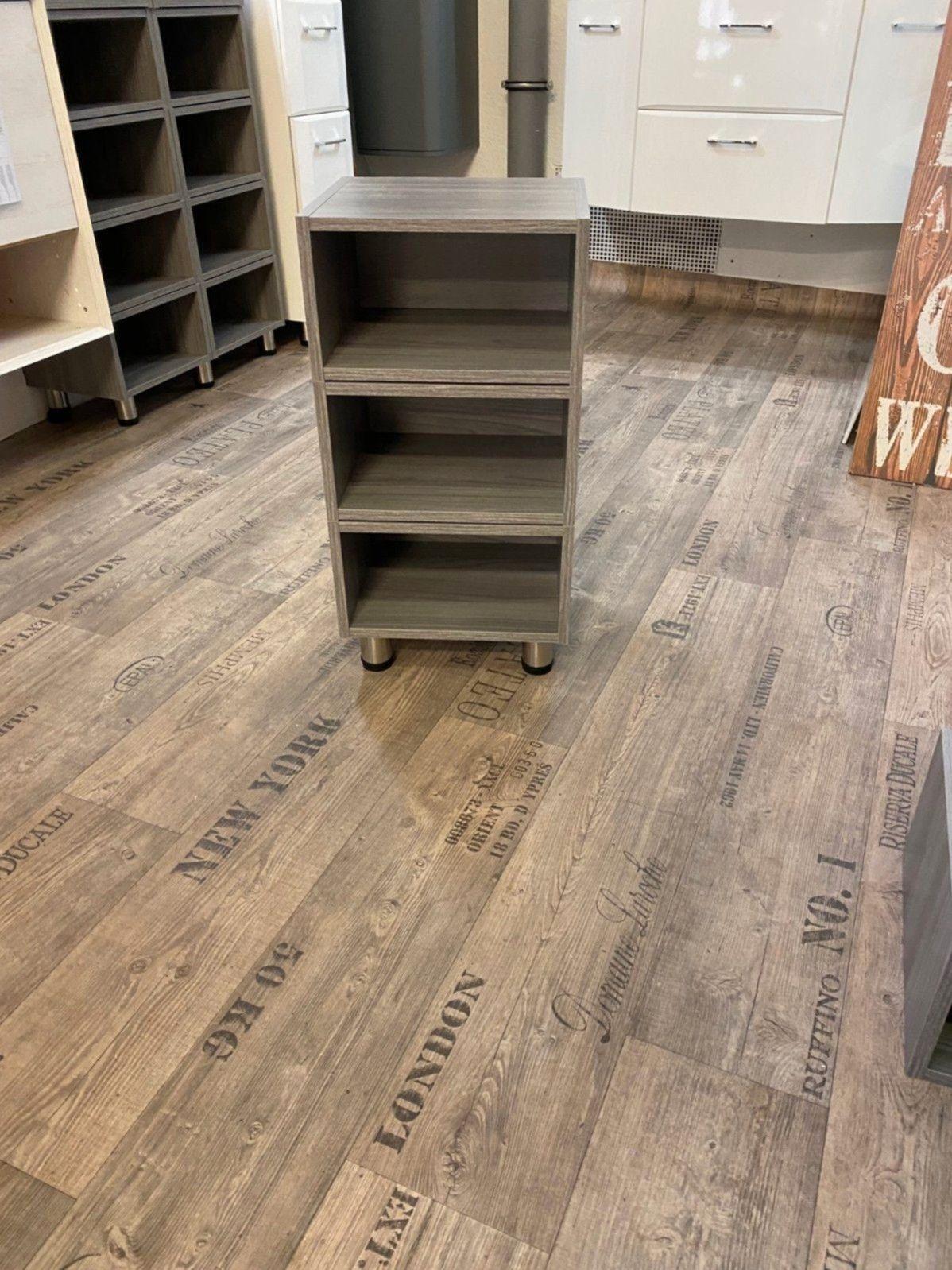 Nachttisch Sangallo Grau mit 3 Fächern - Bild 3