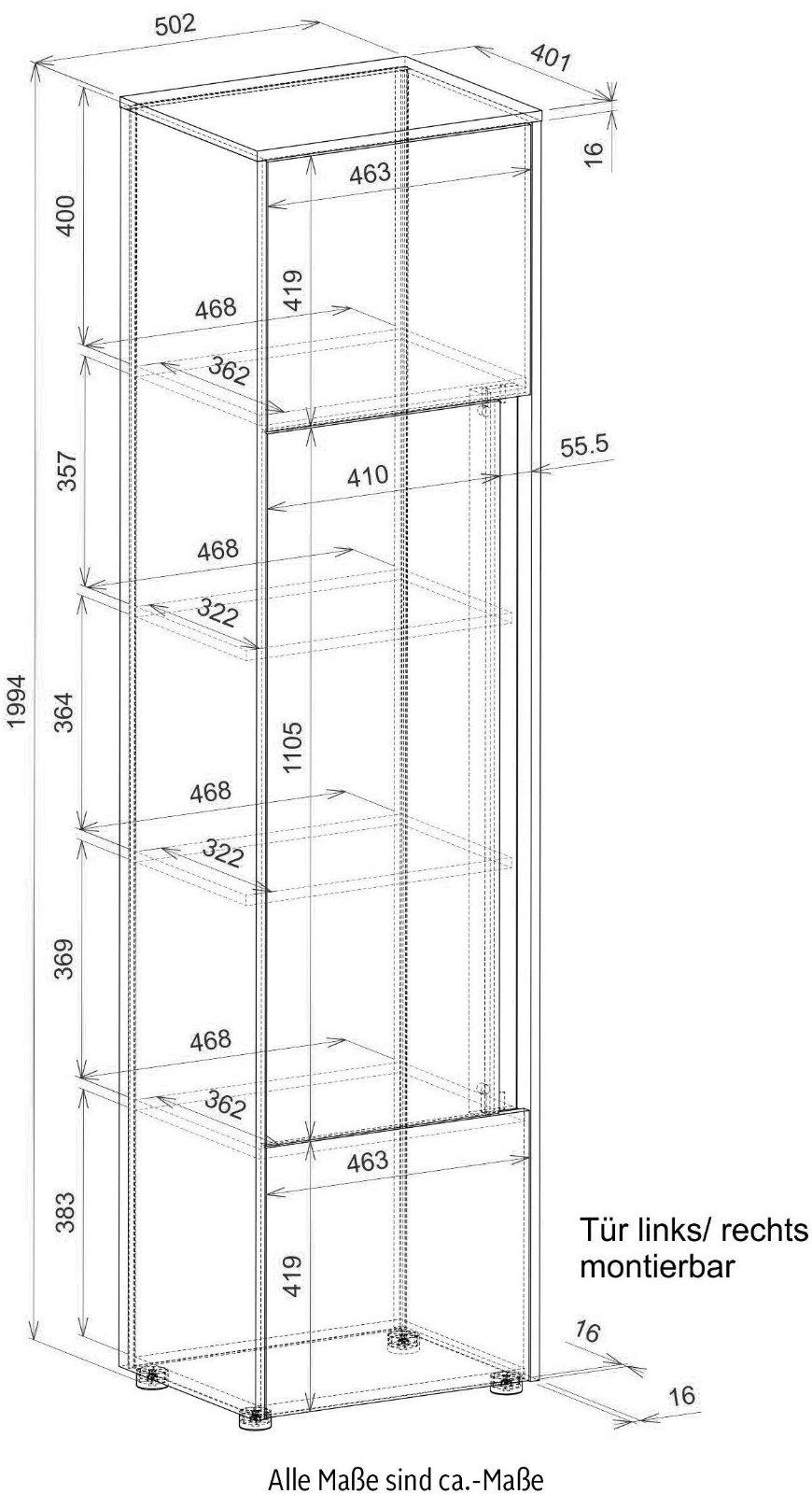 Modernen Aktenschrank in Weiß, 50 cm breit - Bild 4