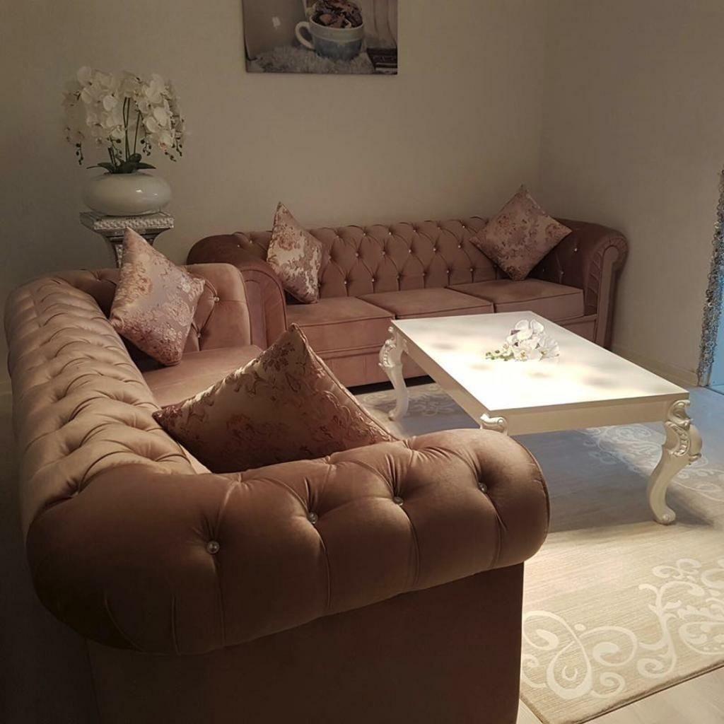 Hochglanz Weiß Couchtisch Barockstil 120x70 - Bild 5