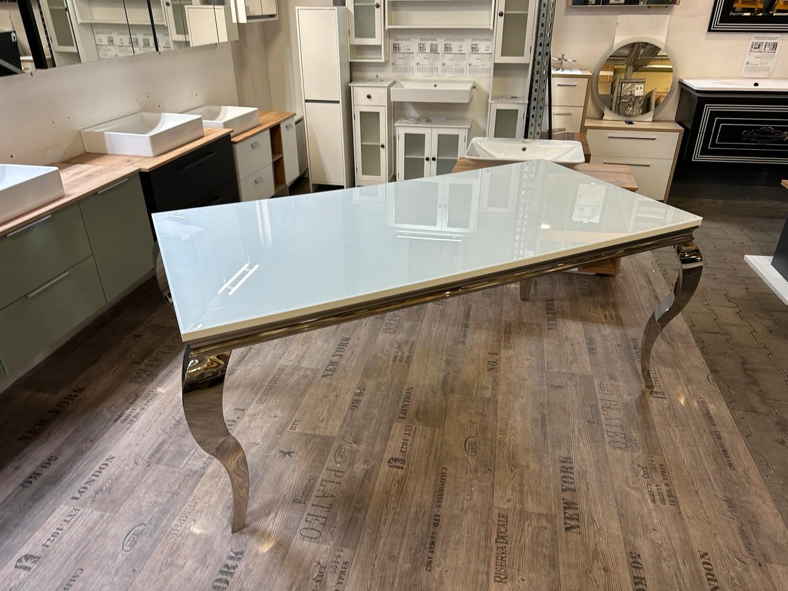 Designer Esstisch Edelstahl Chrom 180x90 cm - Bild 2