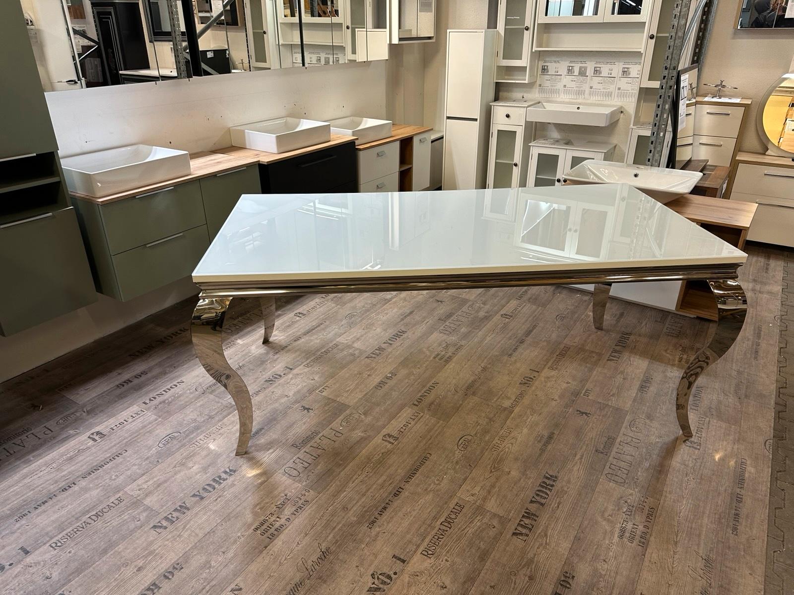 Designer Esstisch Edelstahl Chrom 180x90 cm - Bild 5