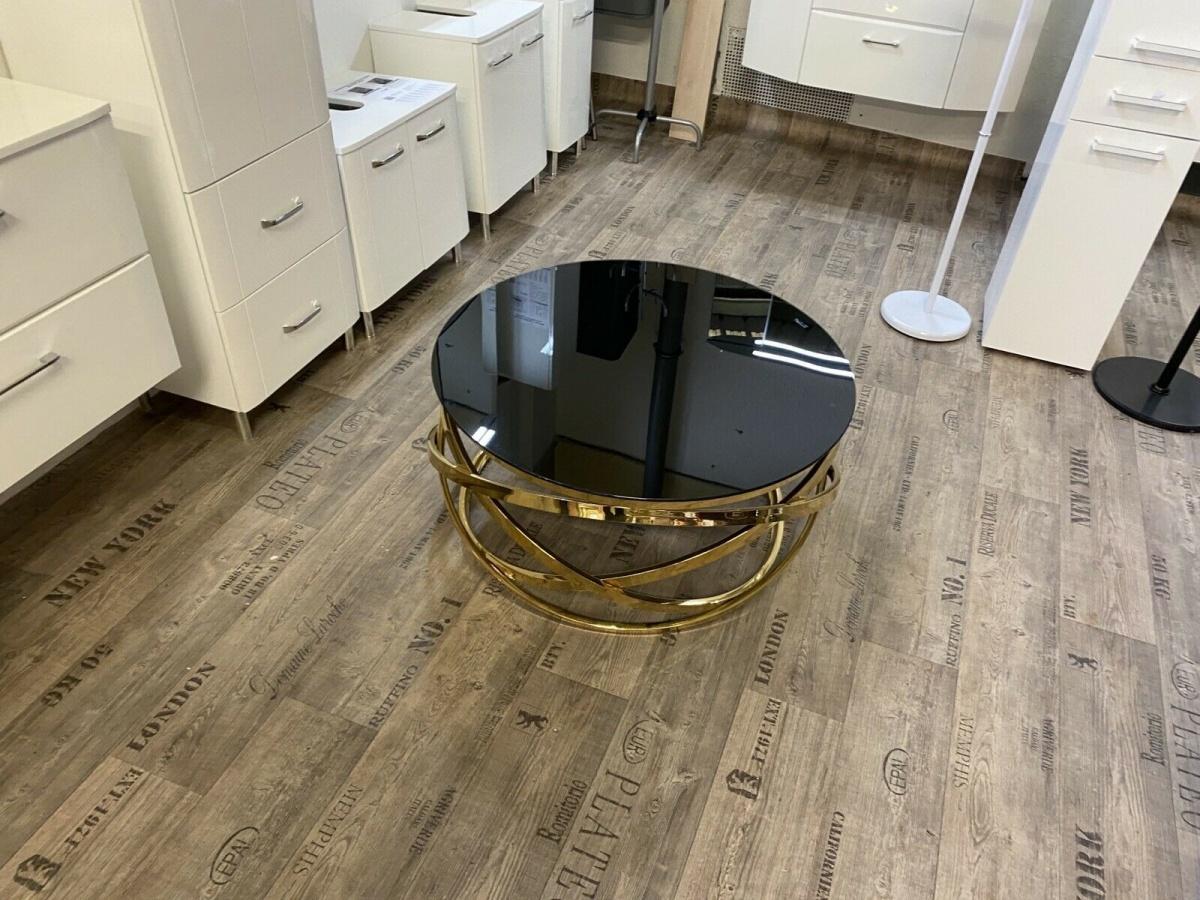 Runder Couchtisch Ø 90 cm in Schwarz-Gold - Bild 2