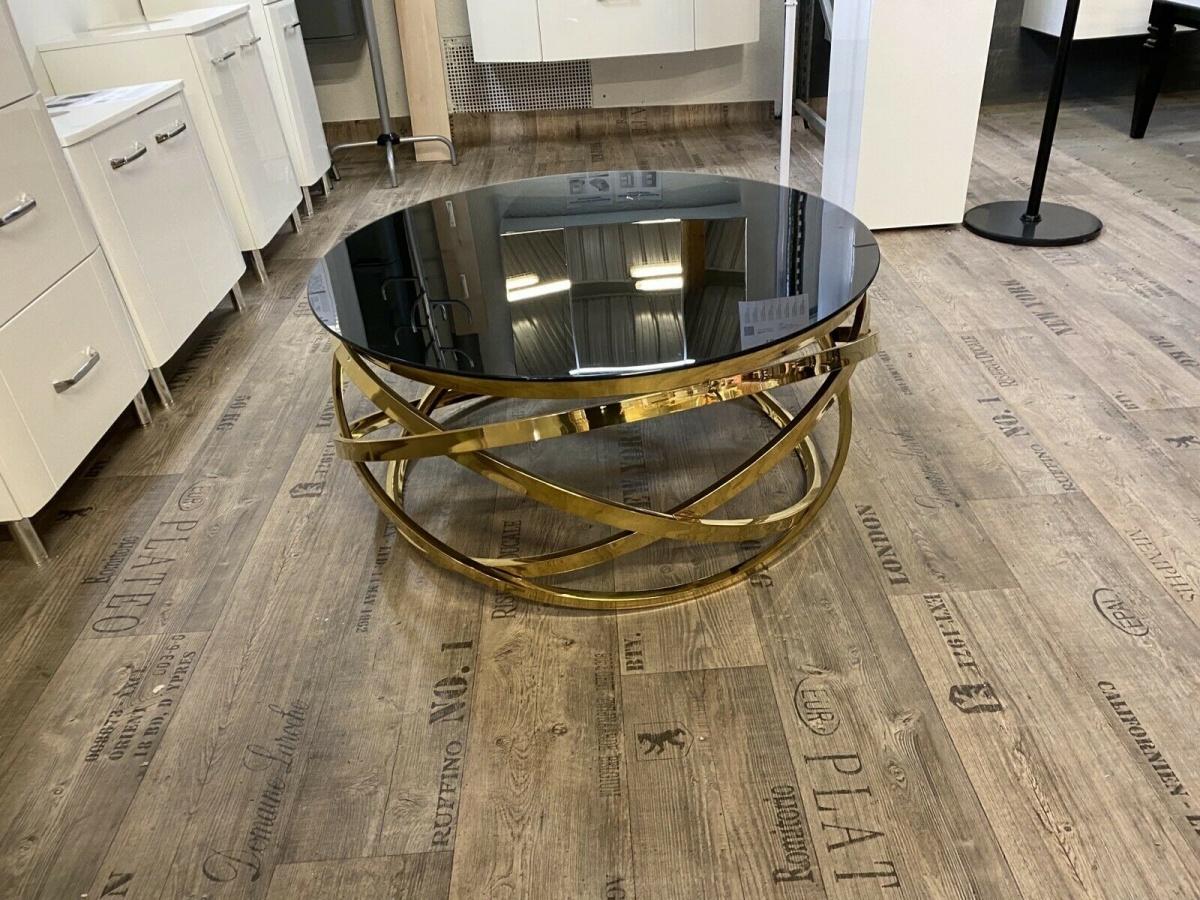 Runder Couchtisch Ø 90 cm in Schwarz-Gold - Bild 4
