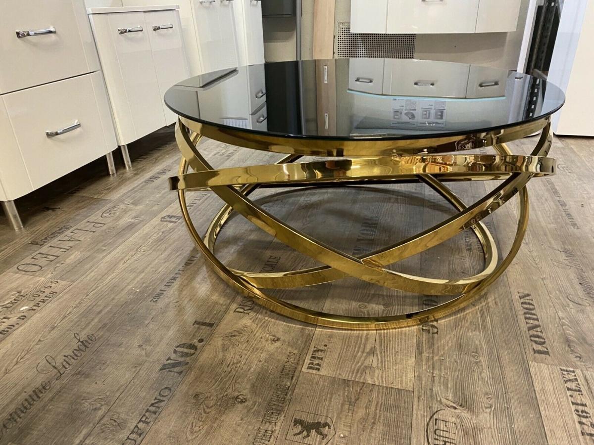Runder Couchtisch Ø 90 cm in Schwarz-Gold - Bild 5