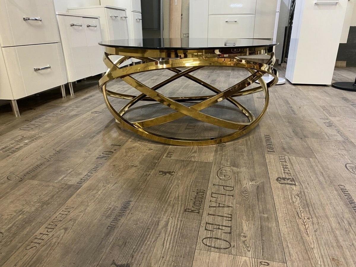 Runder Couchtisch Ø 90 cm in Schwarz-Gold - Bild 6