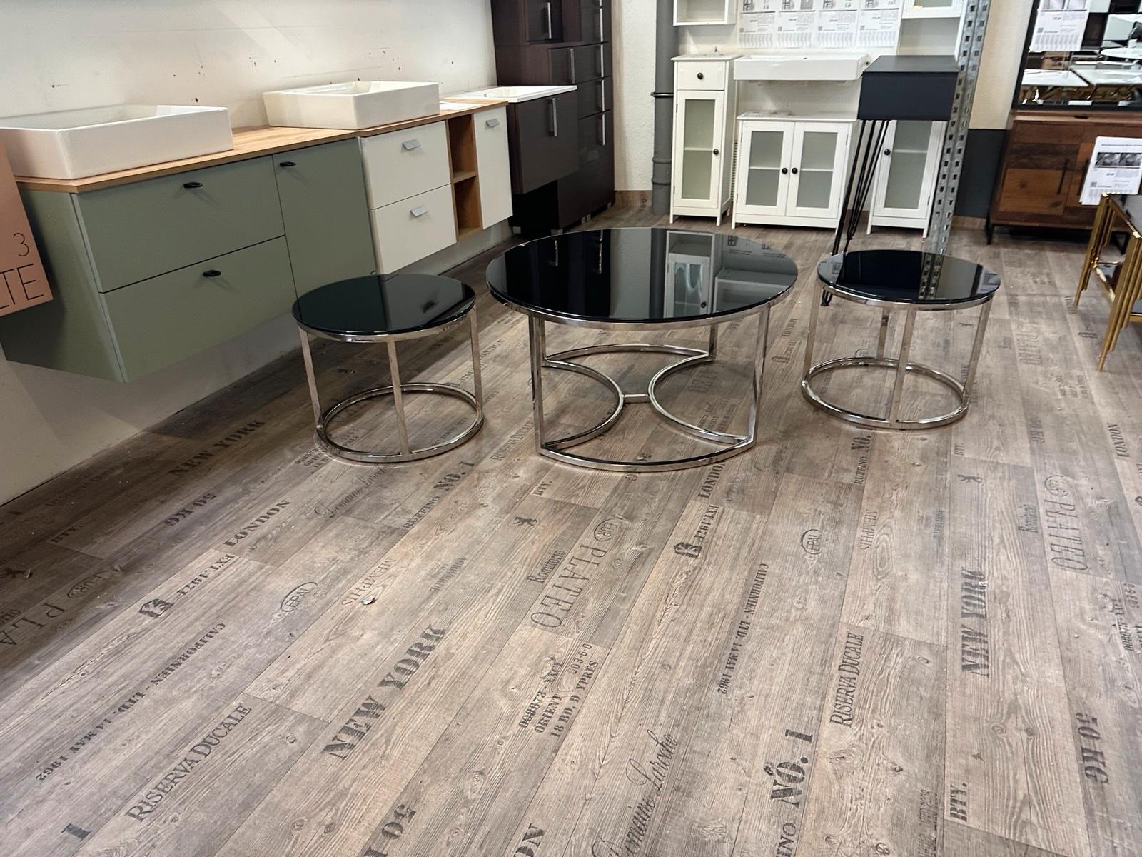 Luxuriöses Couchtisch-Set in Silber und Schwarz - Bild 6