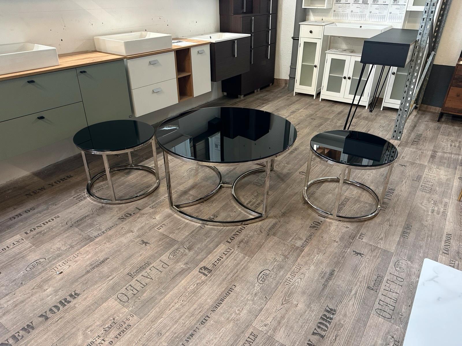 Luxuriöses Couchtisch-Set in Silber und Schwarz - Bild 7