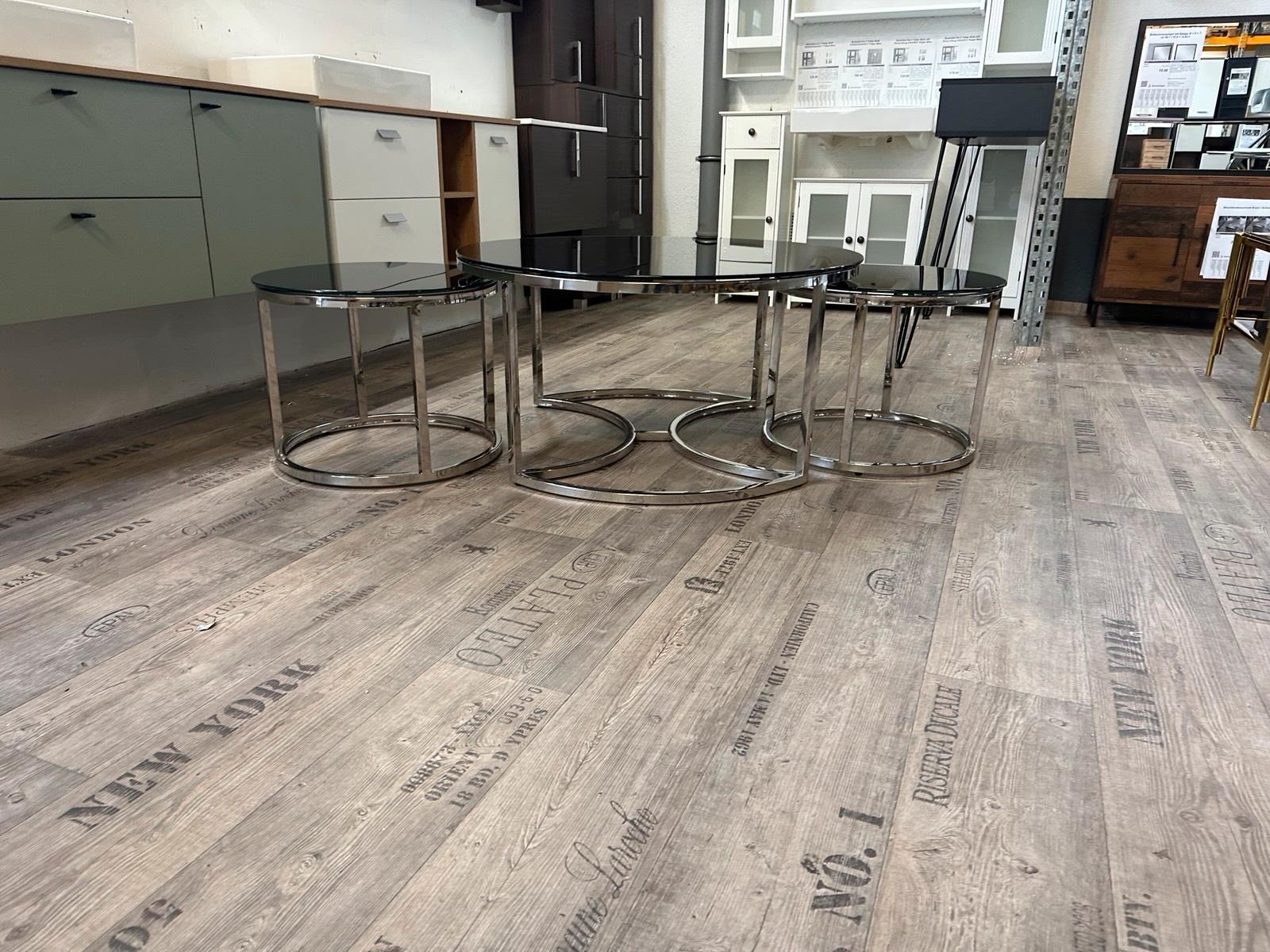 Luxuriöses Couchtisch-Set in Silber und Schwarz - Bild 8