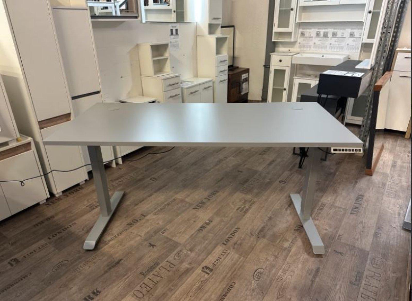 Bürotischplatte 160 cm Platin Grau