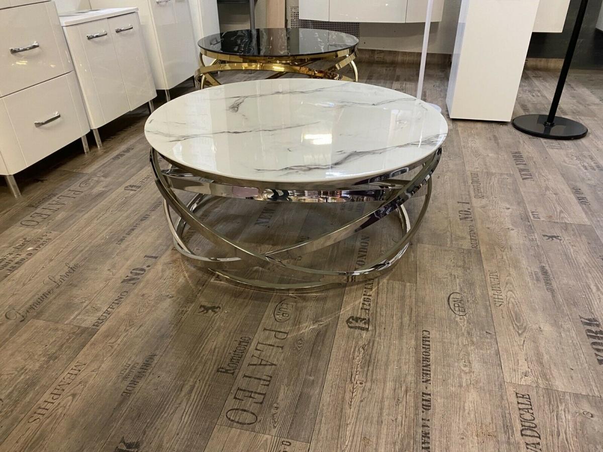 Runder Couchtisch mit Marmor-Dekor Ø 90 cm - Bild 5