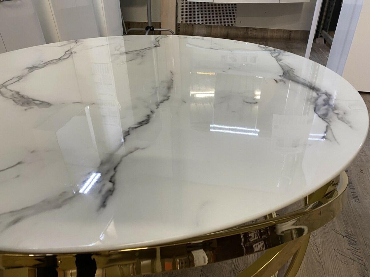 Runder Couchtisch Ø 90 cm in Marmor-Optik - Bild 4