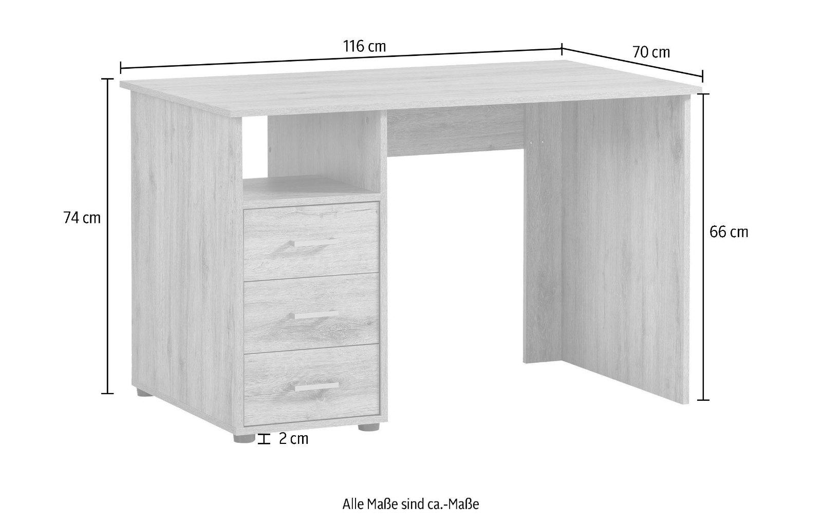 Schreibtisch aus Wildeiche mit Stauraum - Bild 4