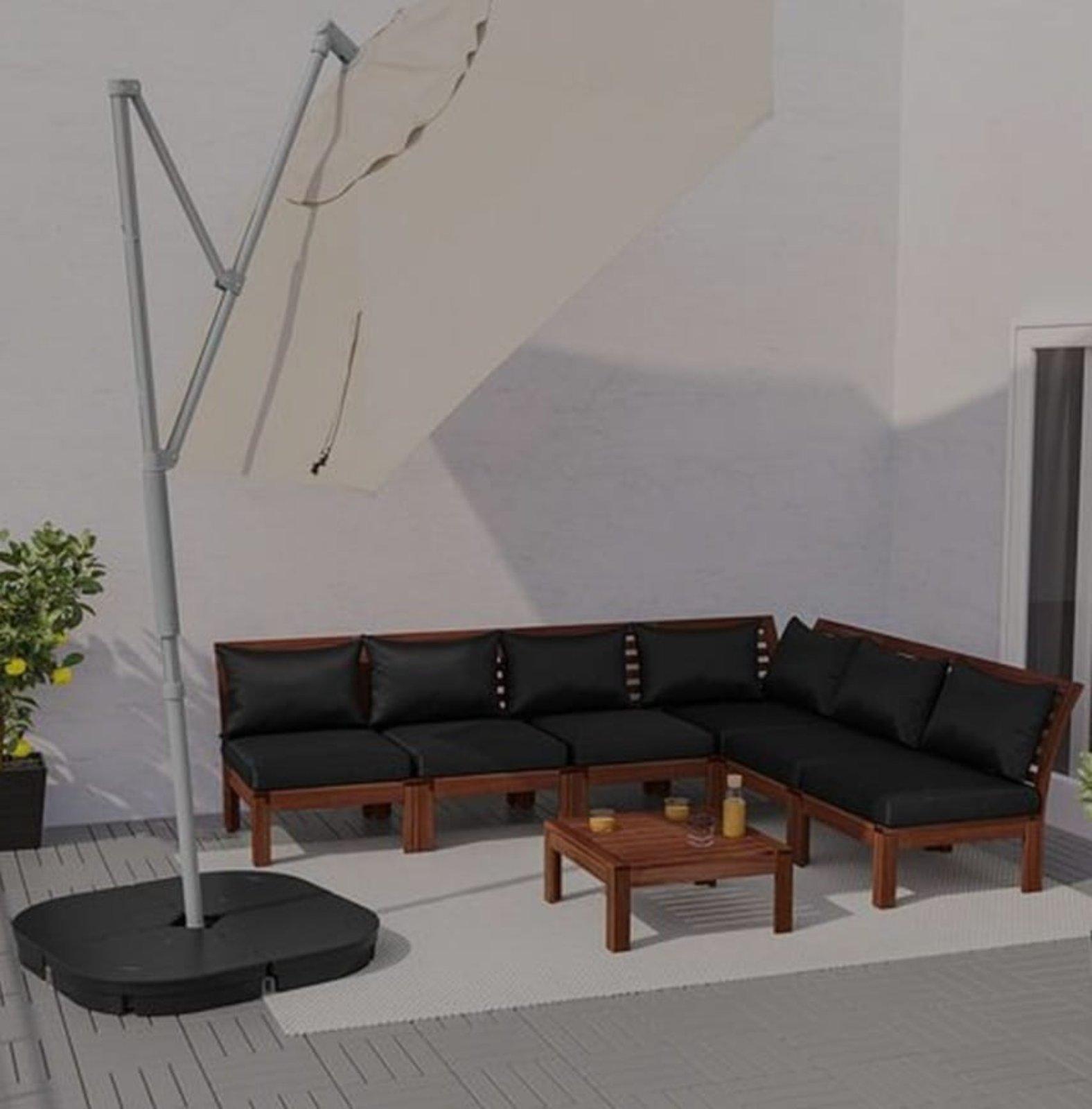 Hängesonnenschirm 300x200 cm in Graubeige - Bild 3