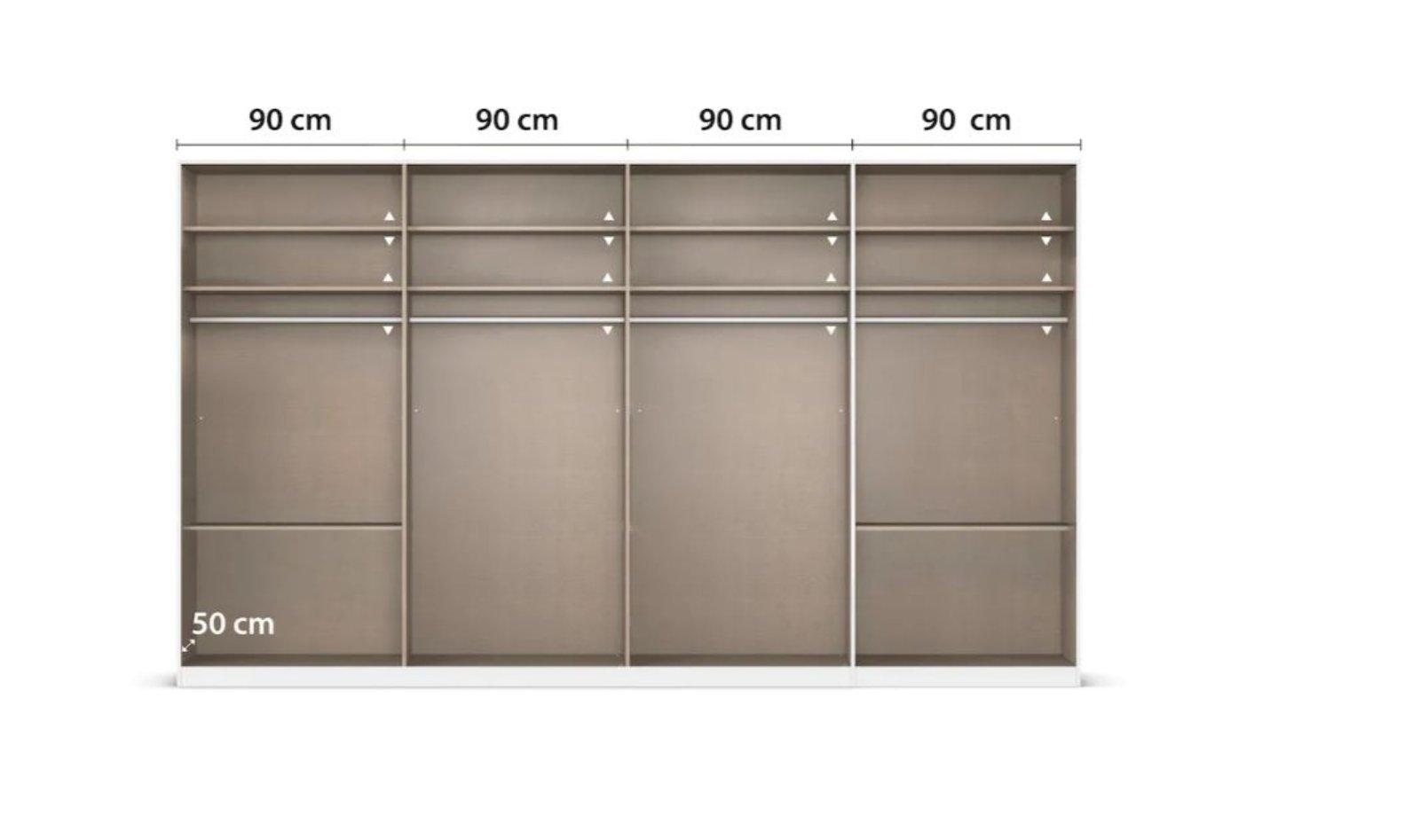 Großer Drehtürenschrank 360 cm in Beige - Bild 3