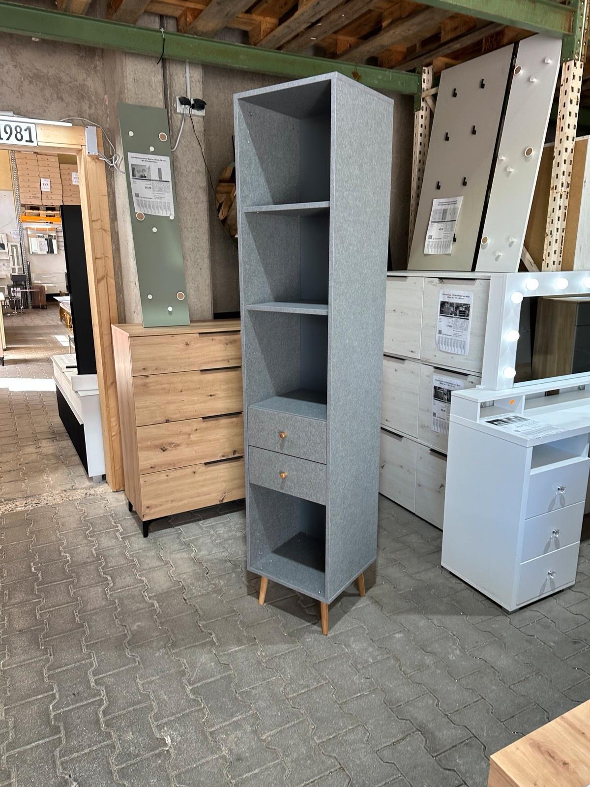 Hochschrank Grau mit 2 Schubkästen - Bild 2