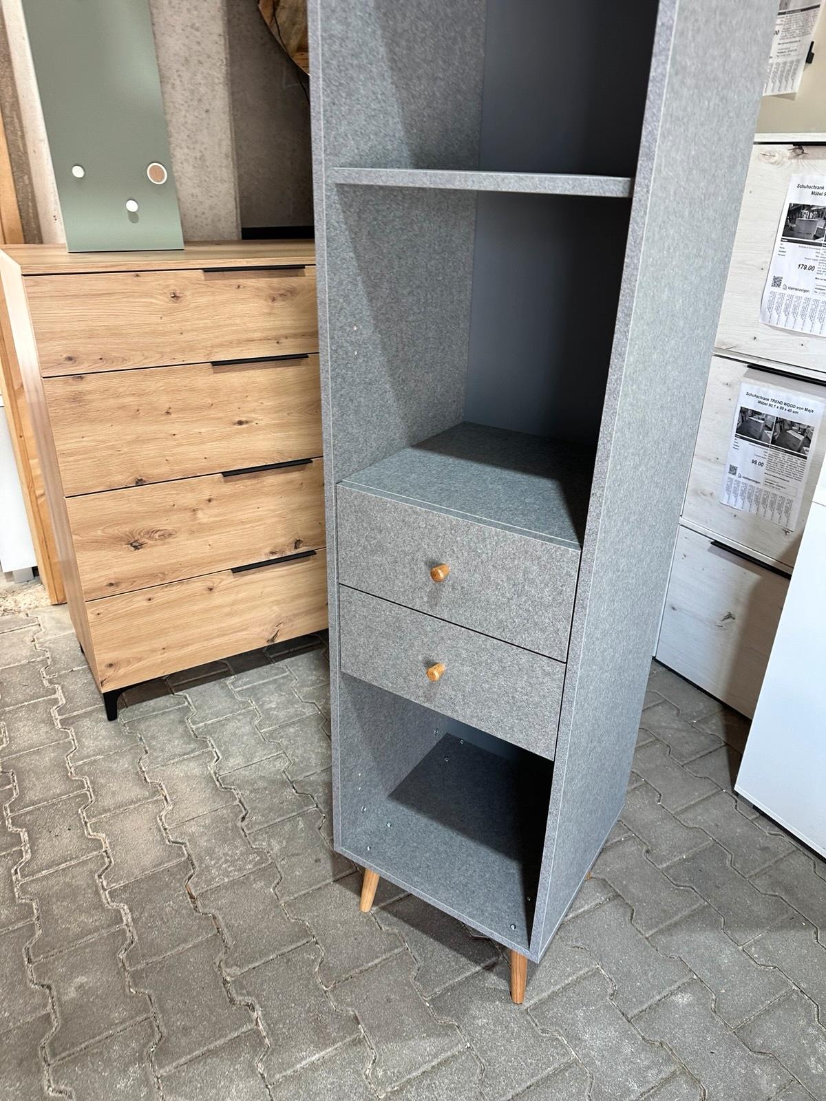 Hochschrank Grau mit 2 Schubkästen - Bild 5