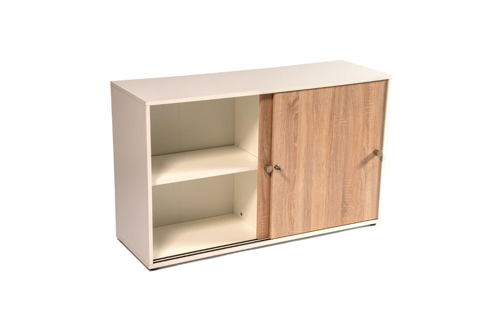 Schiebetürenschrank Sonoma Eiche Weiß 120 cm - Bild 4