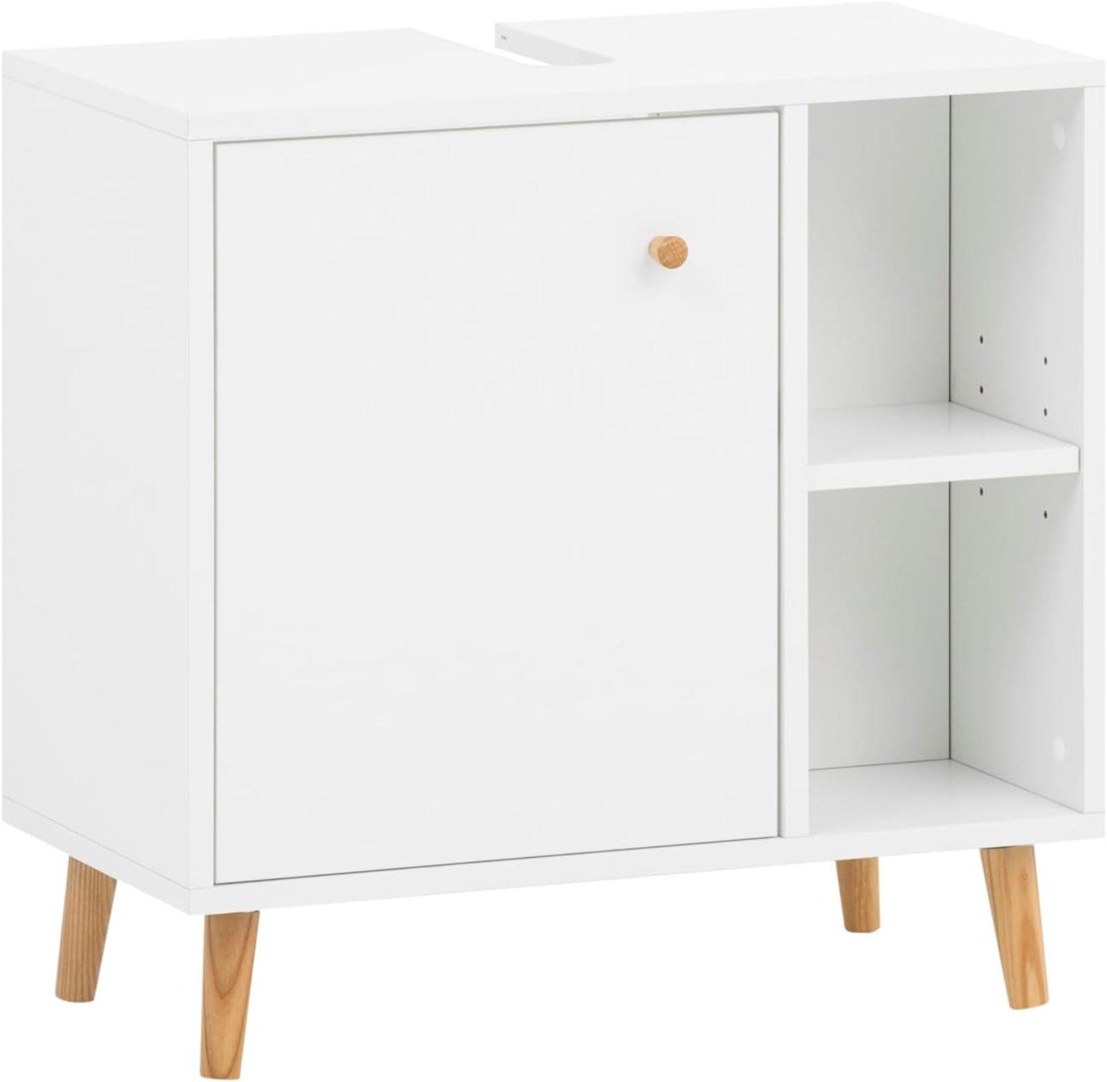 Waschbeckenunterschrank Weiß 60 cm mit Siphonausschnitt - Bild 3