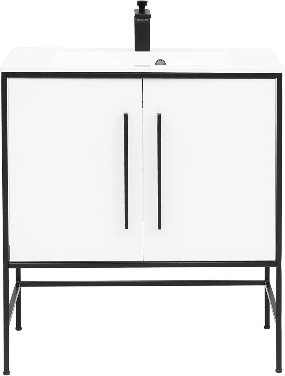 Kreideweißer Waschtisch mit Waschbecken - Bild 6