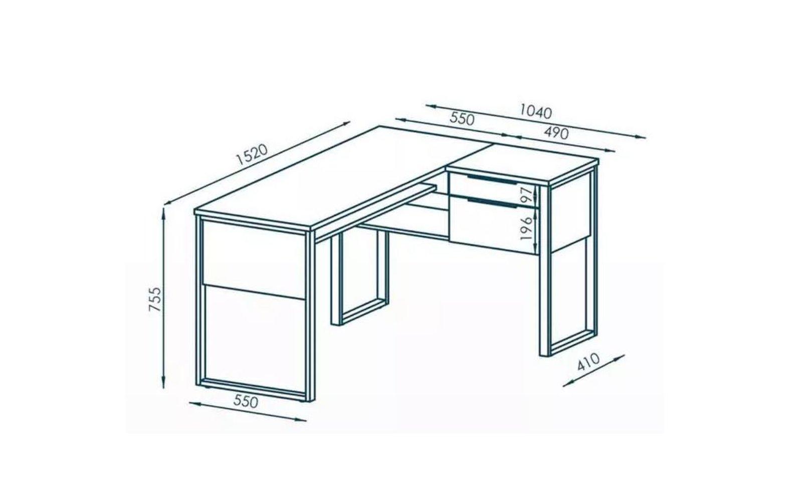 Eckschreibtisch Zinneiche 152 x 104 cm - Bild 5