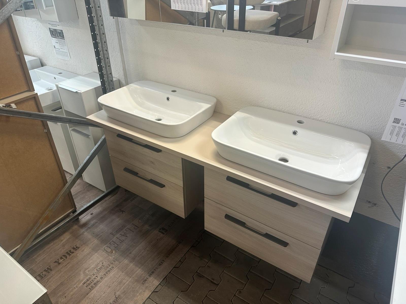 Doppelwaschtisch Eiche Dekor 150 cm - Bild 2