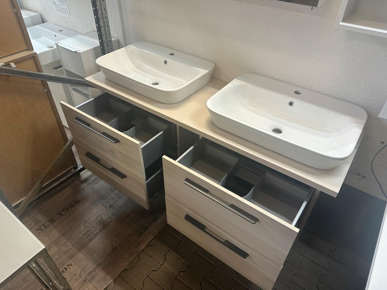 Doppelwaschtisch Eiche Dekor 150 cm - Bild 6
