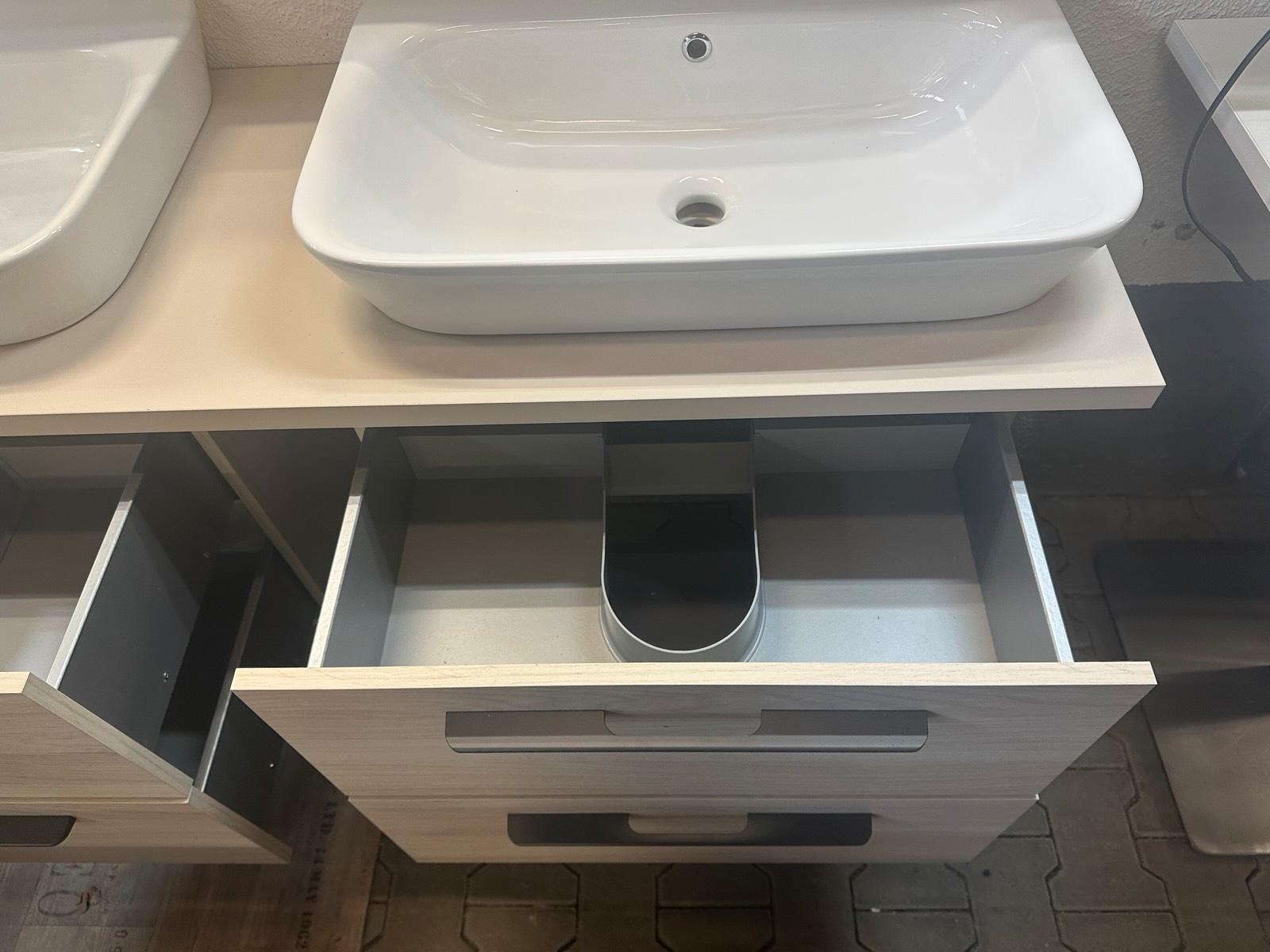 Doppelwaschtisch Eiche Dekor 150 cm - Bild 7
