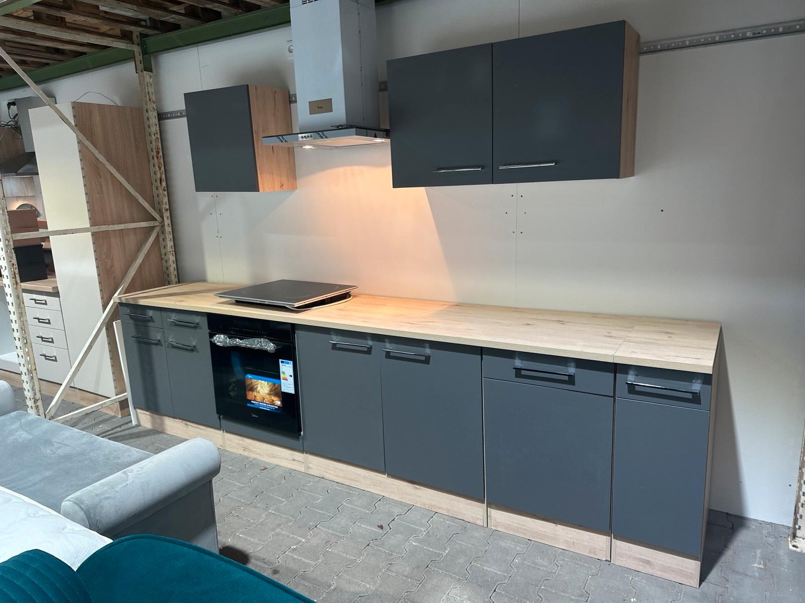 Moderne Küche Basaltgrau mit Elektrogeräten 320 cm - Bild 2