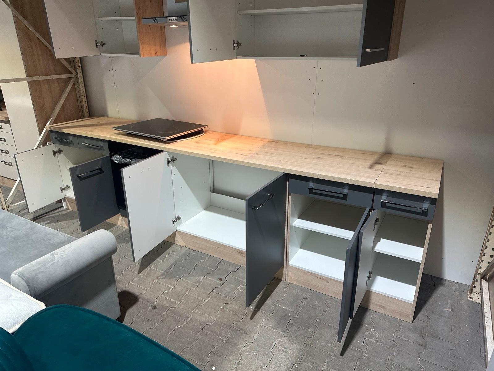 Moderne Küche Basaltgrau mit Elektrogeräten 320 cm - Bild 5