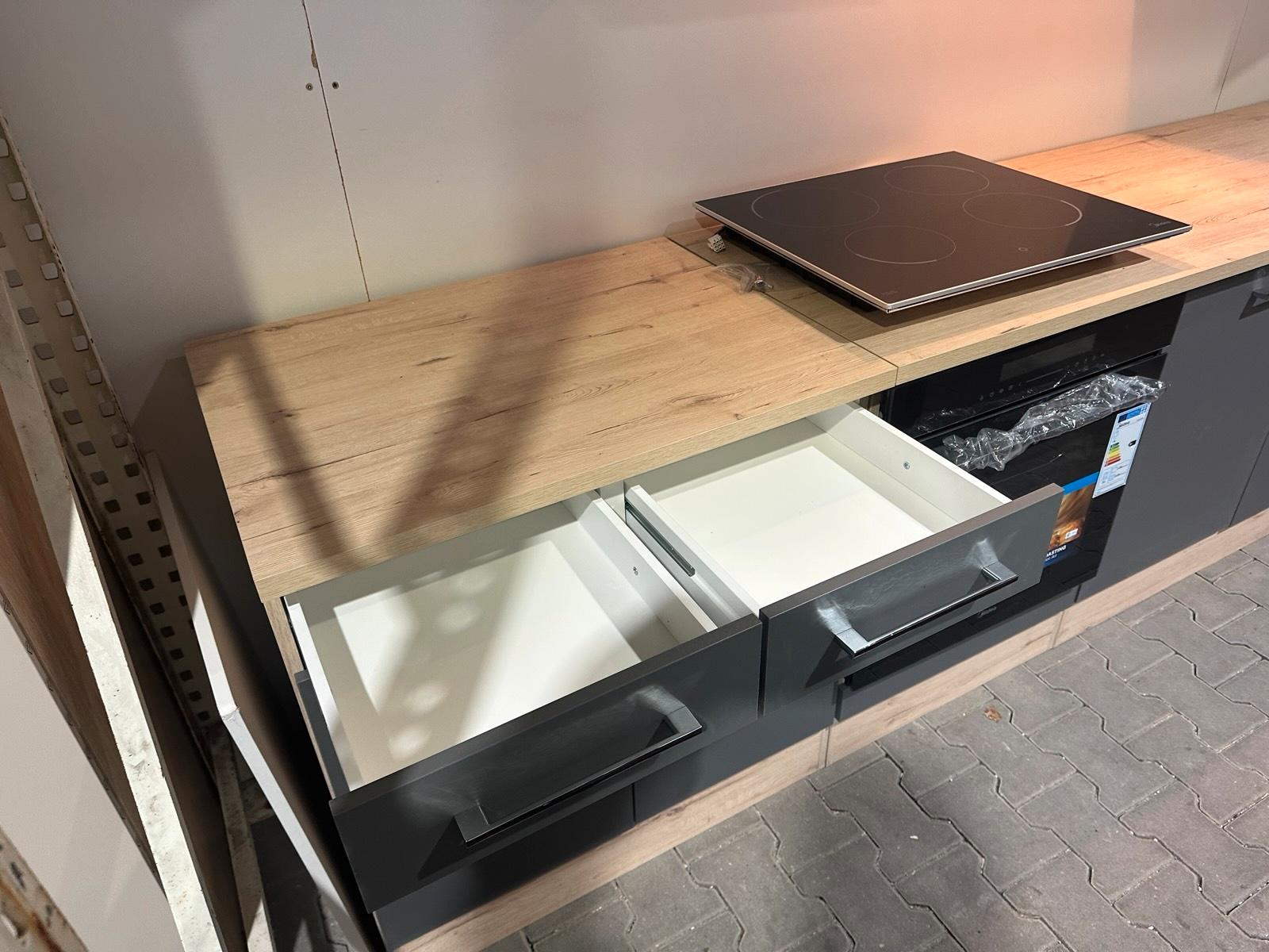 Moderne Küche Basaltgrau mit Elektrogeräten 320 cm - Bild 8